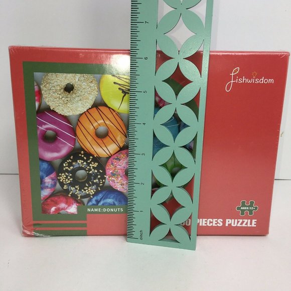 Fishwisdom Jigsaw Puzzle Donut Doughnut 500 Piece 20" X 15" Dessert Snacks New - Picture 9 of 12